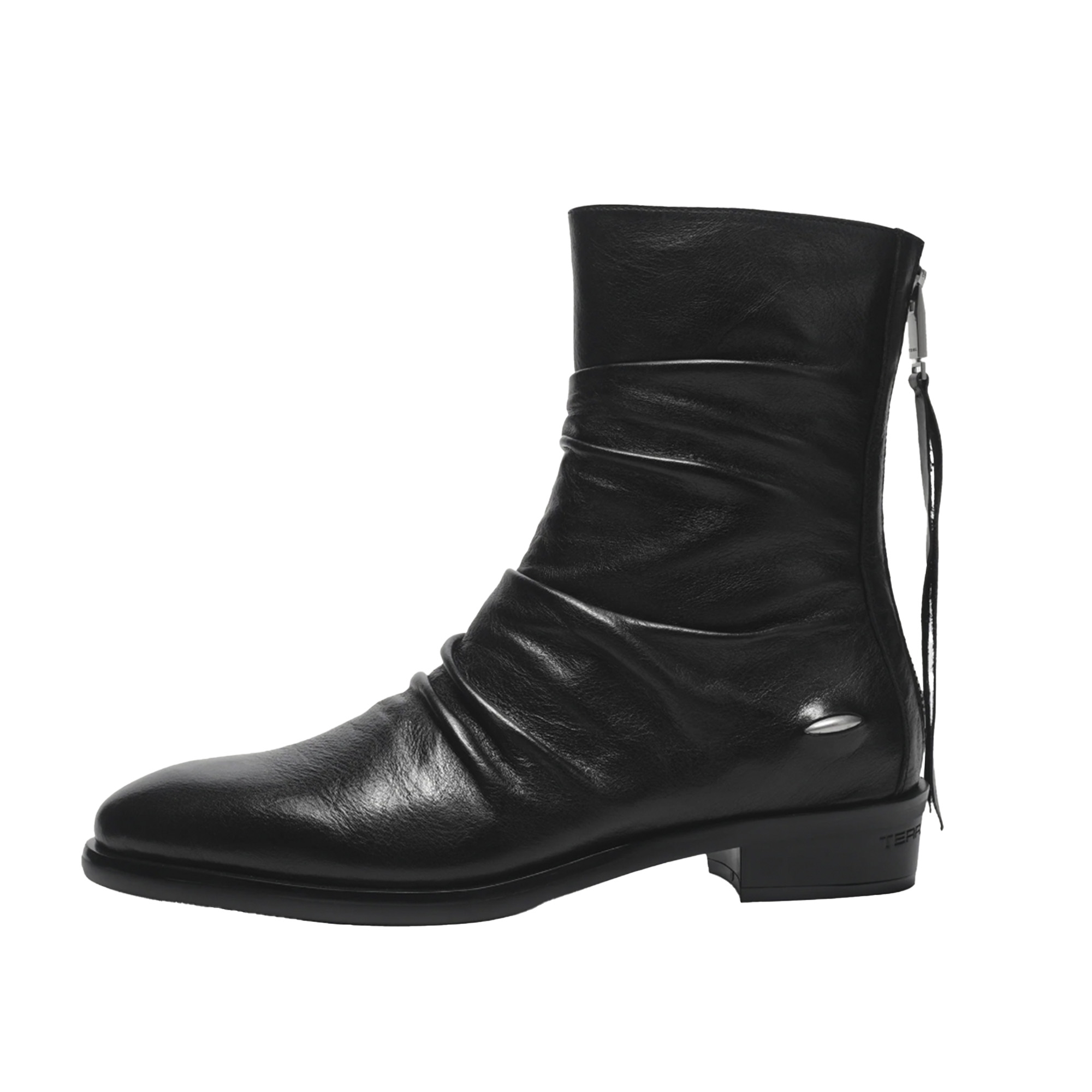 Wrinkle Full-Grain Horsehide Ankle Boots