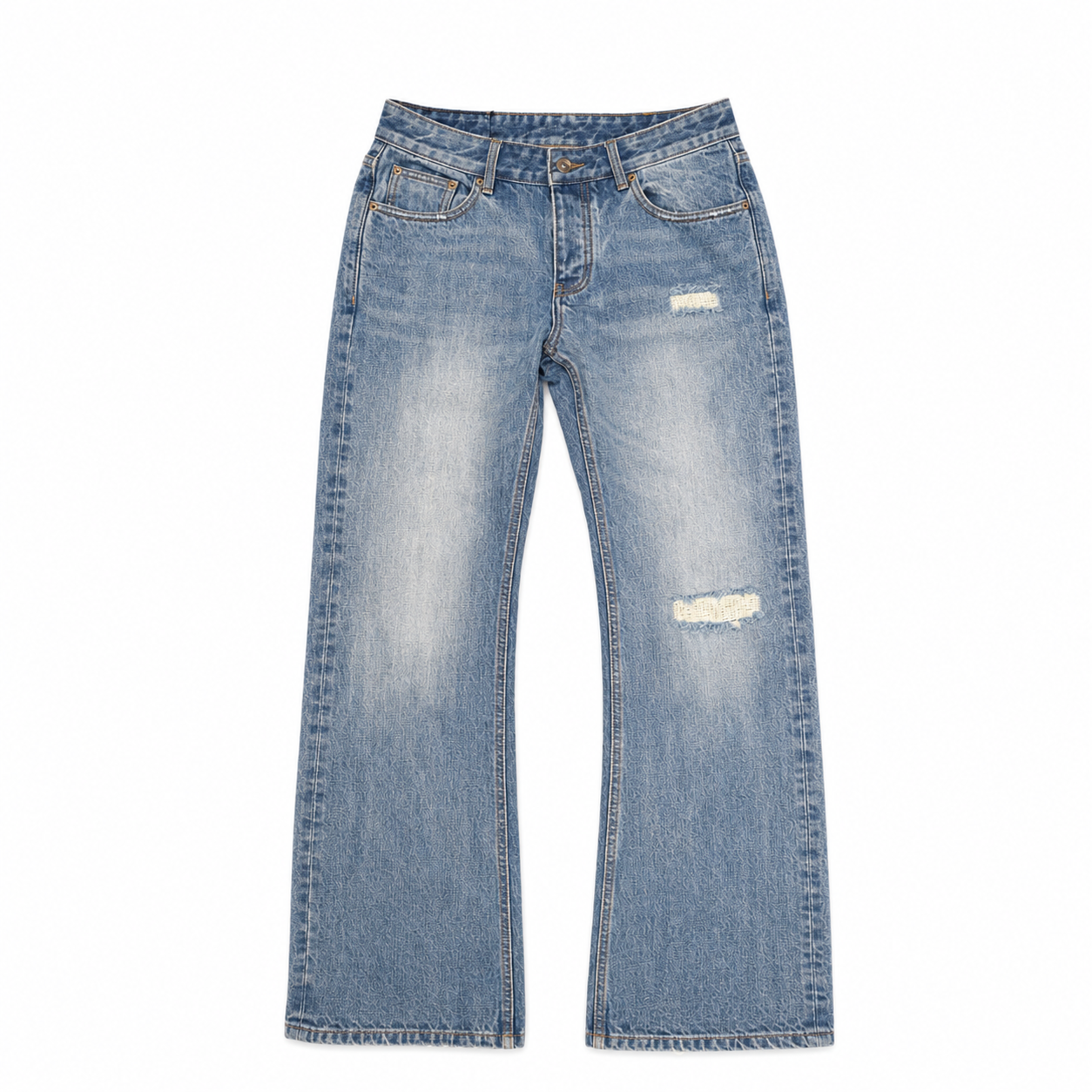 Blue Washed Bootcut Jeans