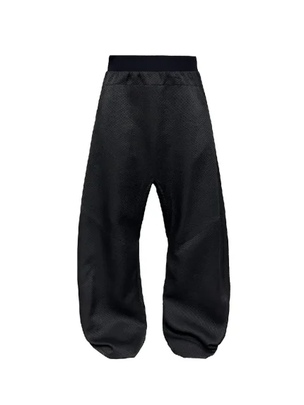 Low‑Crotch Quilted Trousers