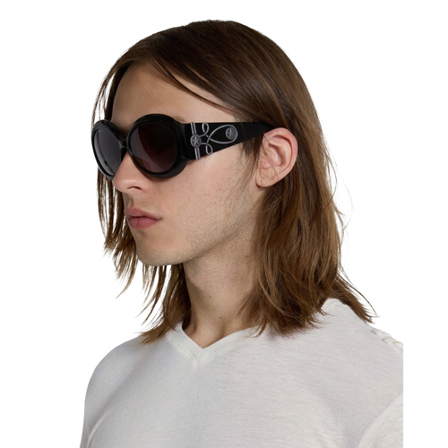 Majorette Oversized Round Sunglasses in Black