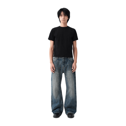 MENES FUKA Selvedge Bootcut Jeans - Washed Blue