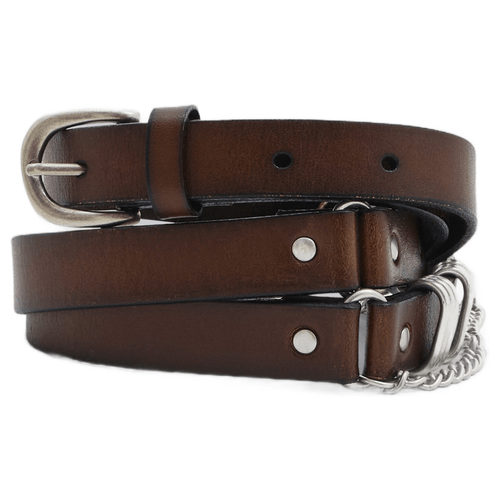 Saddle Skinny Brown Leather Belt