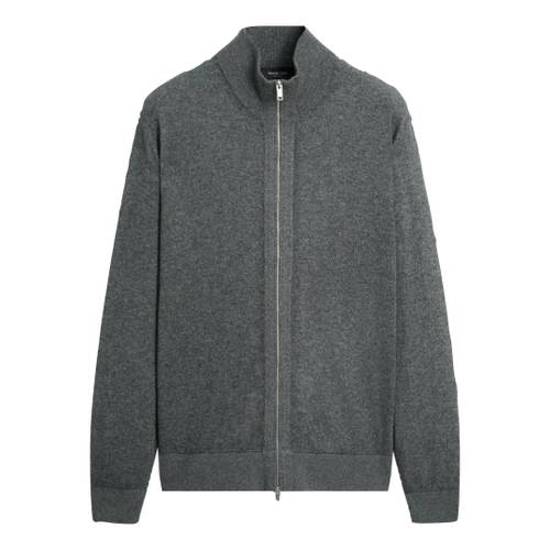 WOOL BLEND ZIP-UP CARDIGAN
