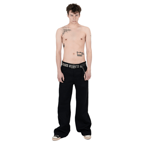 14oz Raw Over-Dye "Crosshatch" Black Heavy Denim - Loose