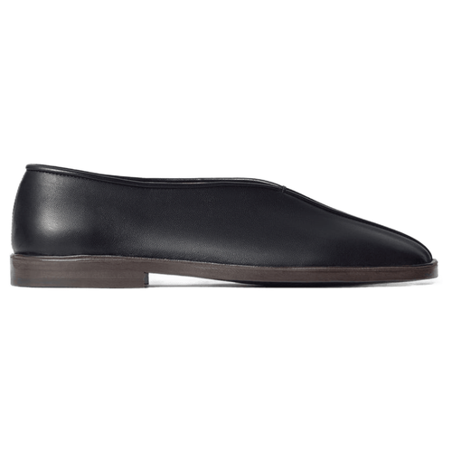 Flat Piped Leather Slippers