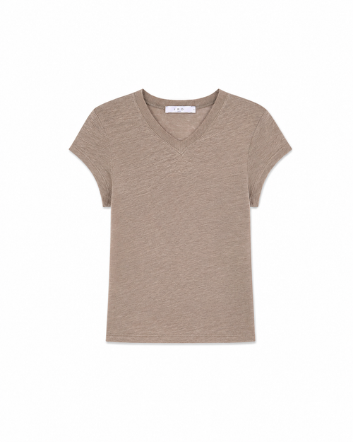 Linen V neck Tee