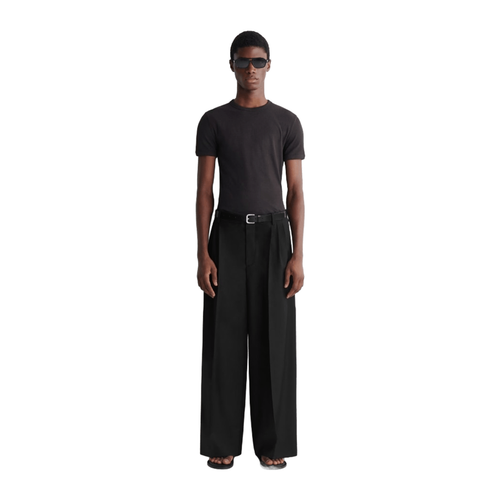Wide-Leg Pleated Relaxed Trousers