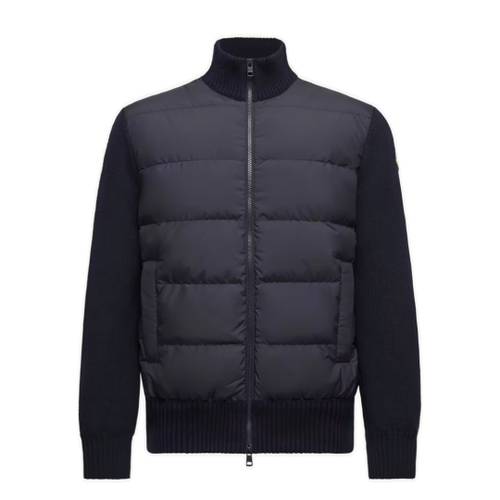 Padded Wool Zip-Up Cardigan