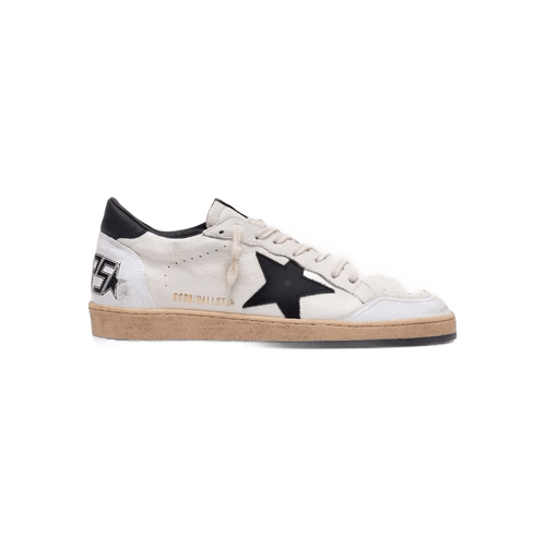 Men's Ball Star in white nappa with black star