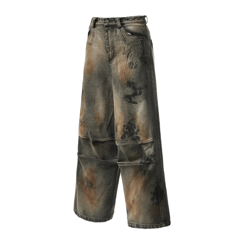 A-line Washed Baggy Jeans