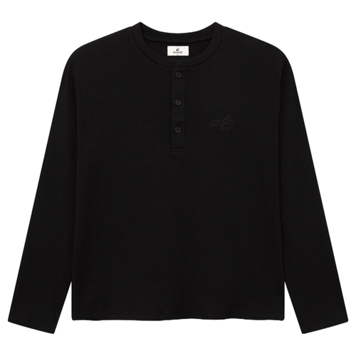 Henley Long Sleeve Black
