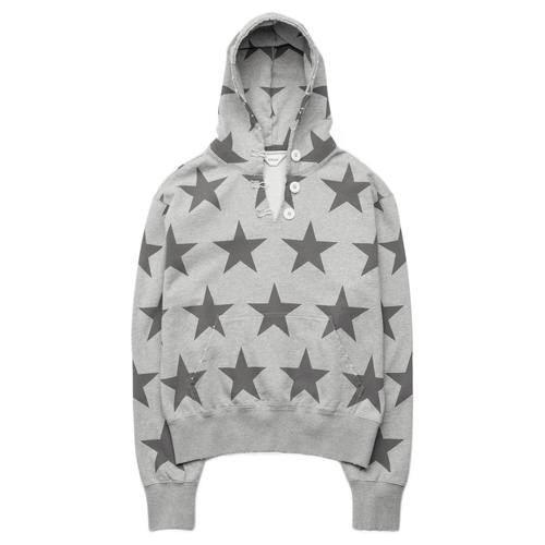 RIPPED COLLAR HOODIE - STARS