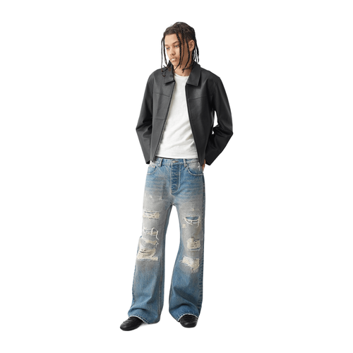 MENES Sashiko Repaired Bootcut Jeans