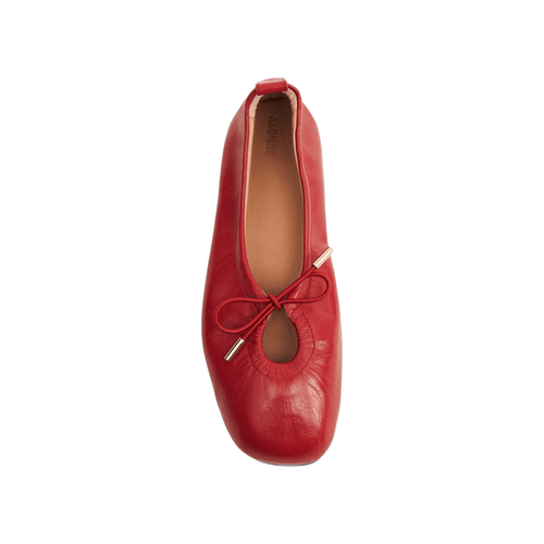 Rosalind Red Leather Ballet Flats