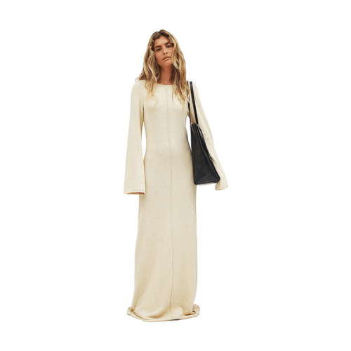 Robe pull longue – Beige