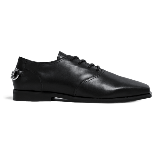 Vesper Metal-Buckle Derby Shoes Black