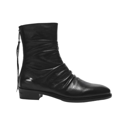 Wrinkle Full-Grain Horsehide Ankle Boots